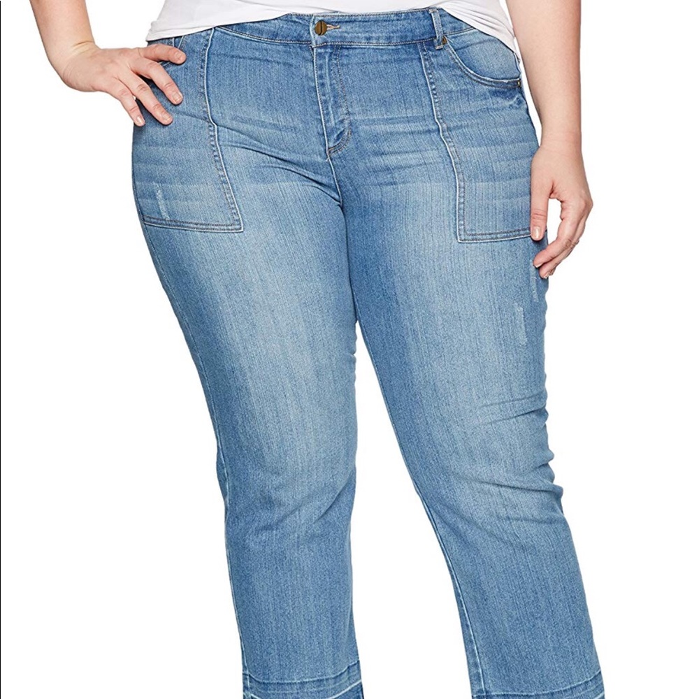 Jones New York Hem Cropped Bell Leg W/Patch Pocket
